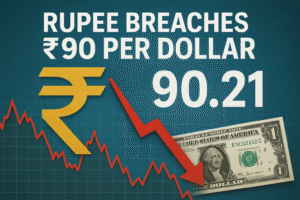 Rupee Breaches ₹90 per Dollar — What’s Driving the Crash & What It Means for India